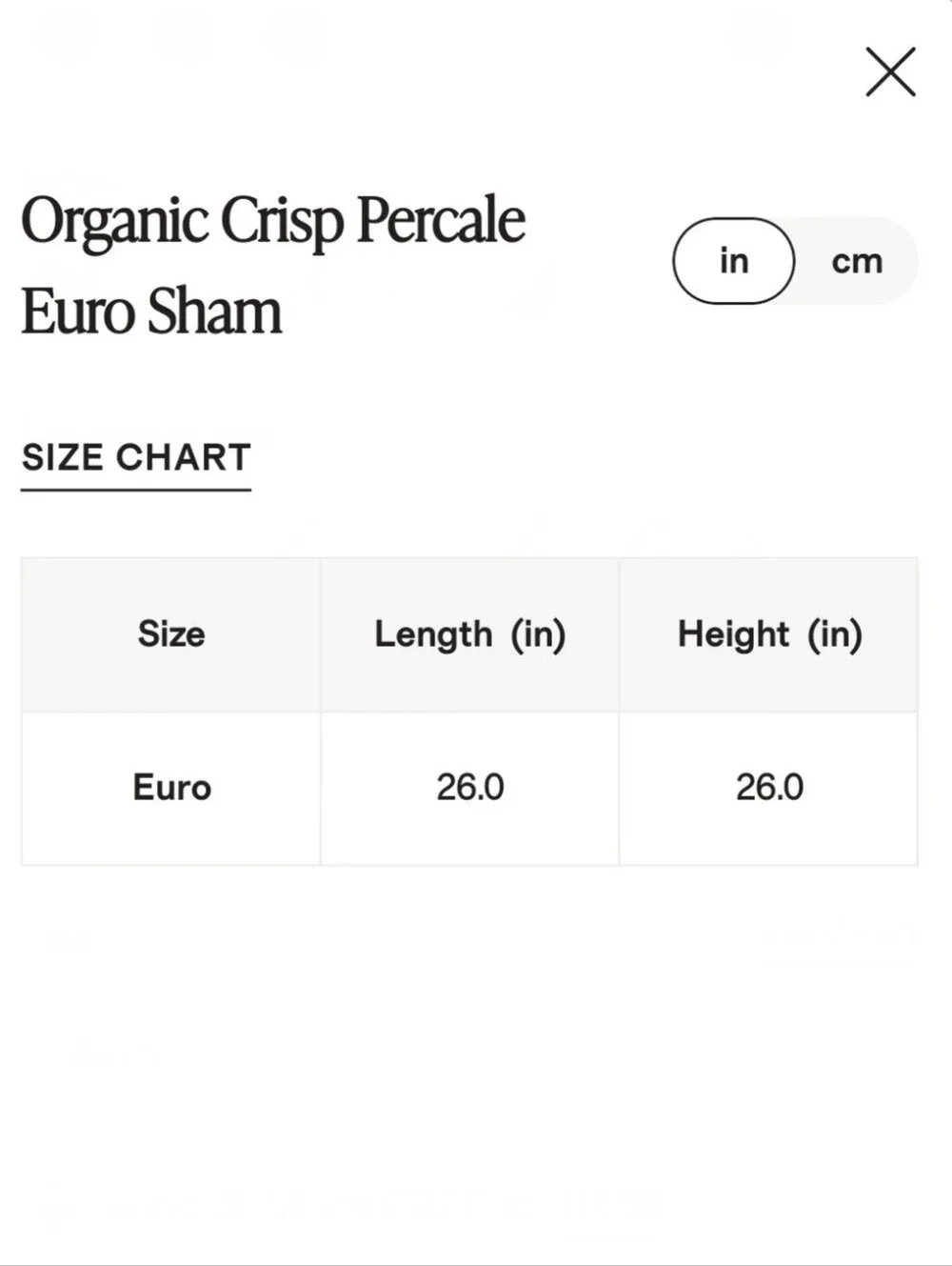 Quince Organic Crisp Percale Euro Sham - Fig